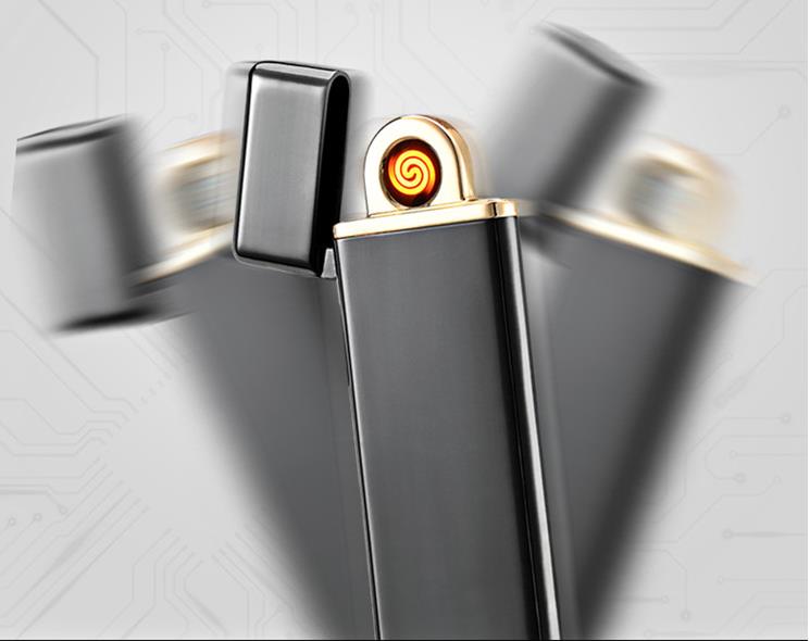 2PCS/LOT Ultra Thin USB Rechargeable Lighter Personalized Windproof Metal Electronic Cigarette Lighter 2PCS/LOT Ultra Thin USB Rechargeable Lighter Personalized Windproof Metal Electronic Cigarette Lighter
