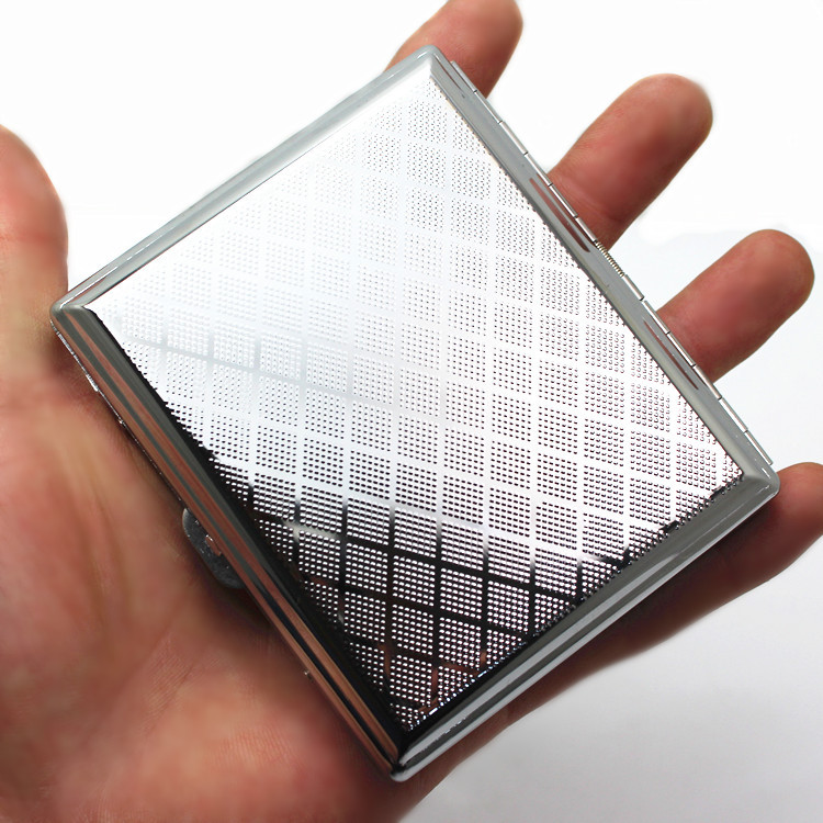 New – Slide Up Stailess steel Silver cigarette case hold 20pcs Automatic Cigarette box /pocket With USB Lighter Portable New 1pcs - Slide Up Stailess steel Silver cigarette case hold 20pcs Automatic Cigarette box /pocket With USB Lighter Portable