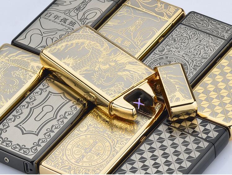 Multicolor Cigarette lighter Electric Arc Windproof Rechargeable Flameless No Gas Metal USB LIGHTER Smoking 1pcs Multicolor Cigarette lighter Electric Arc Windproof Rechargeable Flameless No Gas Metal USB LIGHTER Smoking Accessories