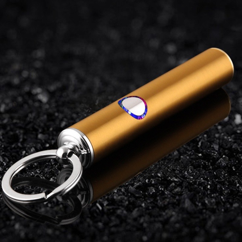 2PCS/LOT Creative Metal Windproof with Key Chain Thin Long USB Rechargeable Eletronic Cigar Lighters 2PCS/LOT Creative Metal Windproof with Key Chain Thin Long USB Rechargeable Eletronic Cigar Lighters