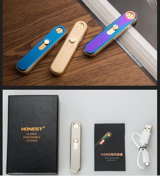 Honest Metal rechargeable USB electronic rechargeable lighter men’s package Honest Metal rechargeable USB electronic rechargeable lighter men's gift package