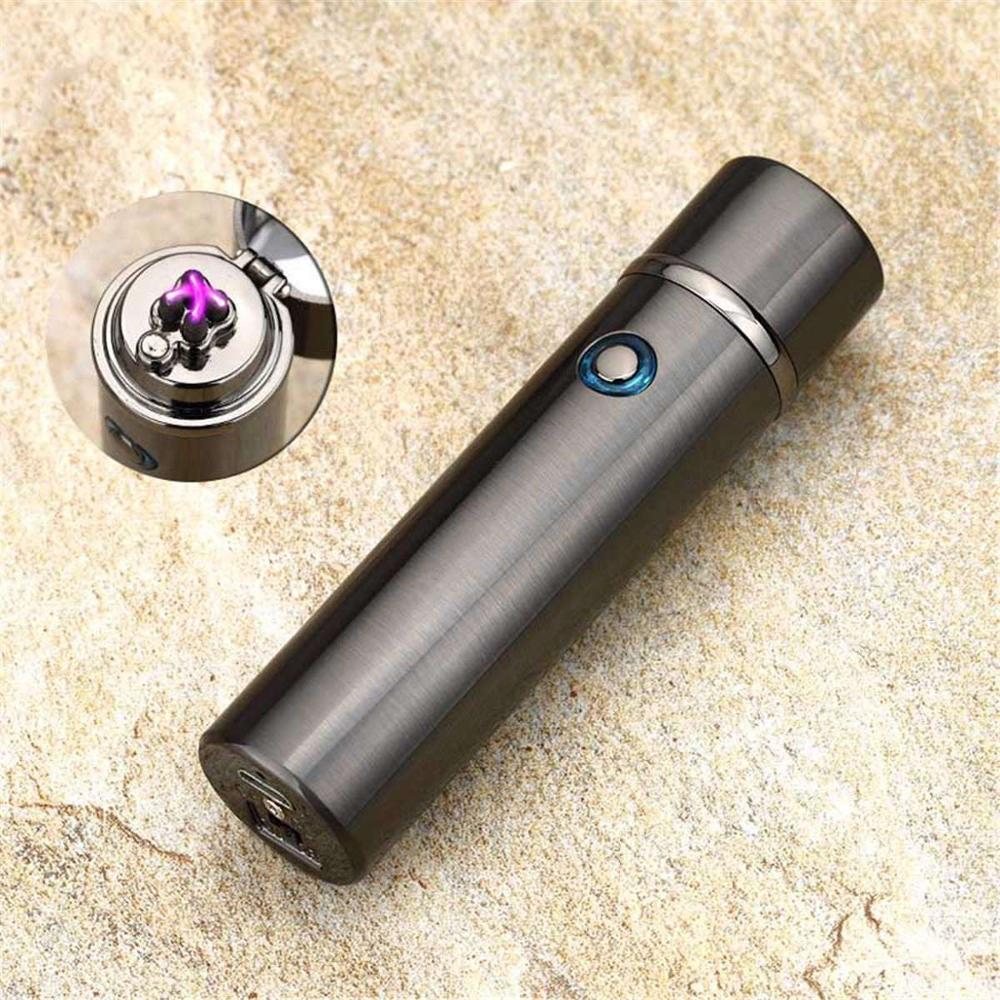 6 Colors Electronic Cigarette Lighter USB Rechargable Windproof Electric Double Arc Pulse