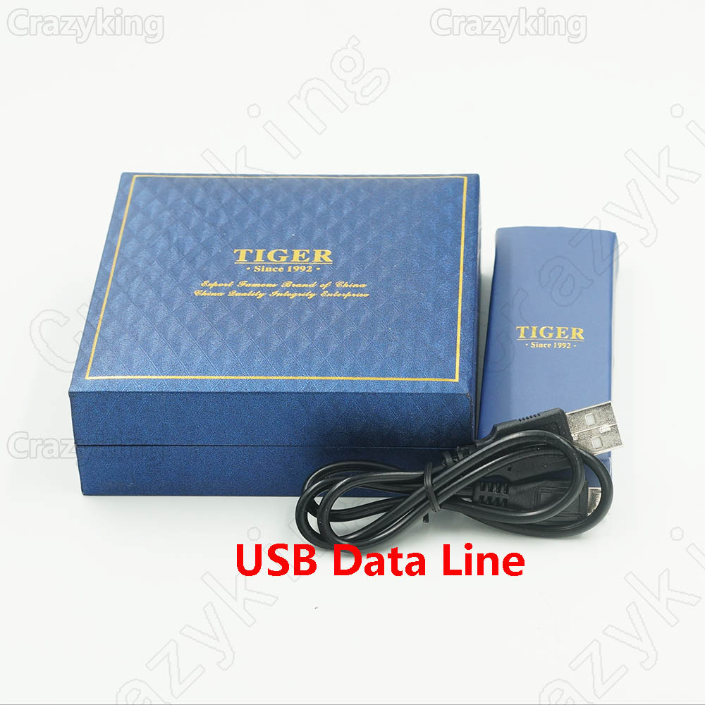 TIGER Carving Electric Double Arc Tobacco Cigarette USB Lighter Rechargeable With Gift Box TIGER Carving Electric Double Arc Tobacco Cigarette USB Lighter Rechargeable With Gift Box