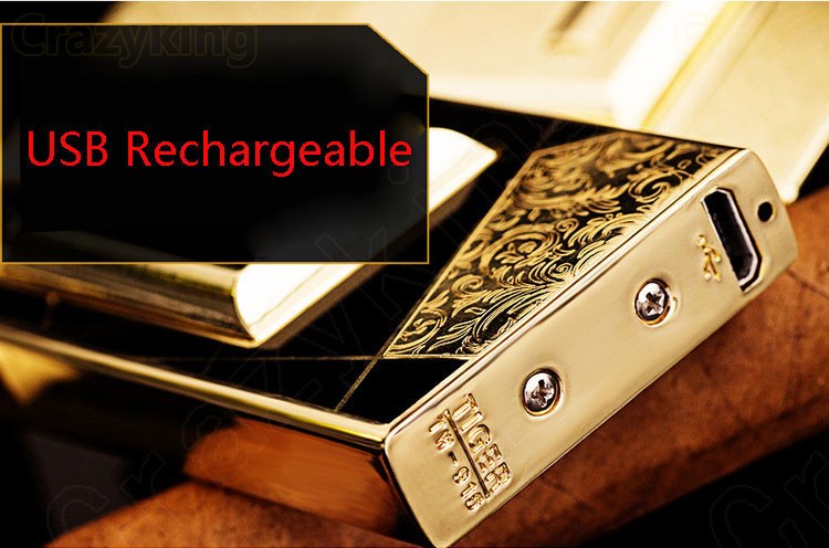 TIGER Carving Electric Double Arc Tobacco Cigarette USB Lighter Rechargeable With Gift Box TIGER Carving Electric Double Arc Tobacco Cigarette USB Lighter Rechargeable With Gift Box