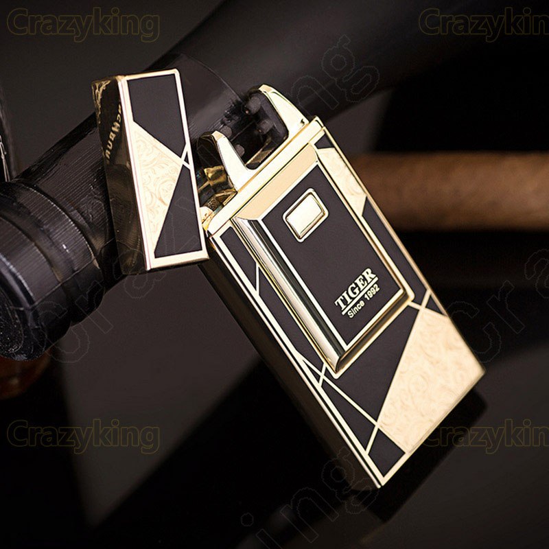 TIGER Carving Electric Double Arc Tobacco Cigarette USB Lighter Rechargeable With Gift Box TIGER Carving Electric Double Arc Tobacco Cigarette USB Lighter Rechargeable With Gift Box