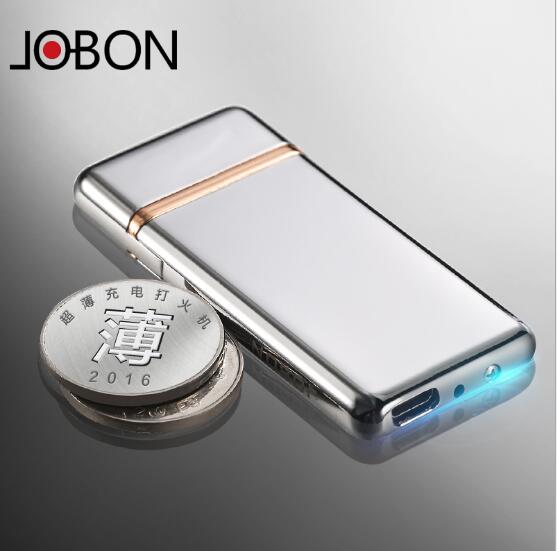 Jobon USB lighter lighter, ultra thin metal electronic cigarette lighter, box Jobon USB lighter lighter, ultra thin metal electronic cigarette lighter,gift box