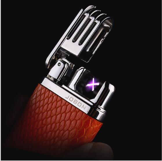 JOBON Hight quality cross arc lighter USB rechargable electric lighter men’s origin package JOBON Hight quality cross arc lighter USB rechargable electric lighter men's gift origin package