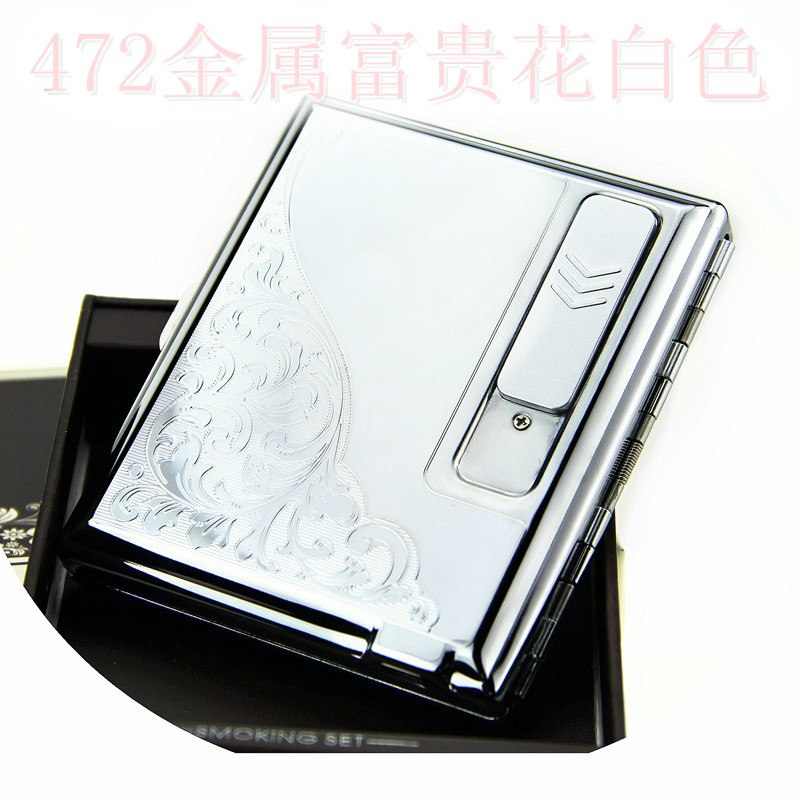 Creative Personality Cigarette Metal Case with Electronic USB Lighter Creative Personality Cigarette Metal Case with Electronic USB Lighter