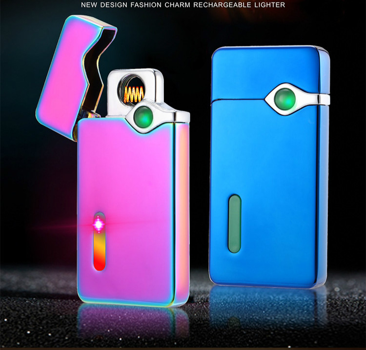 Ultra-thin Windproof Electric Heating USB Rechargeable Cigarette Lighter Ultra-thin Windproof Electric Heating USB Rechargeable Cigarette Lighter