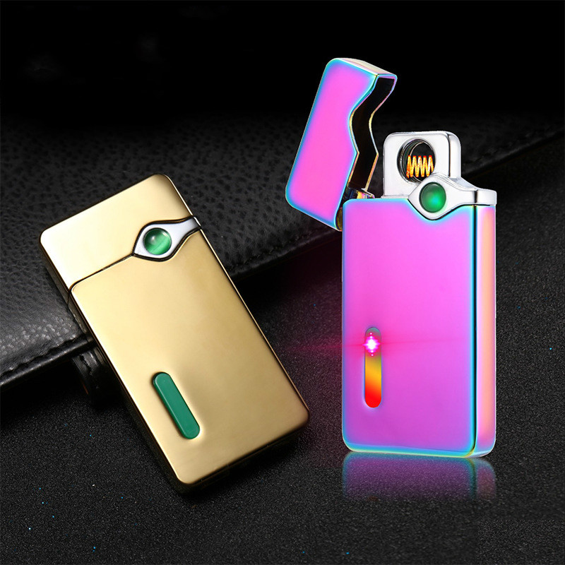 Ultra-thin Windproof Electric Heating USB Rechargeable Cigarette Lighter Ultra-thin Windproof Electric Heating USB Rechargeable Cigarette Lighter