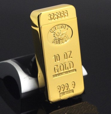 Gold Bar Pulsed ARC Windproof Electronic Rechargable USB Flameless lighter High Quality Gold Bar Pulsed ARC Windproof Electronic Rechargable USB Flameless lighter