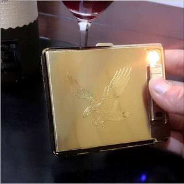 USB charging lighter, hold 20 cigarettes case, personality, multifunction cigarette box