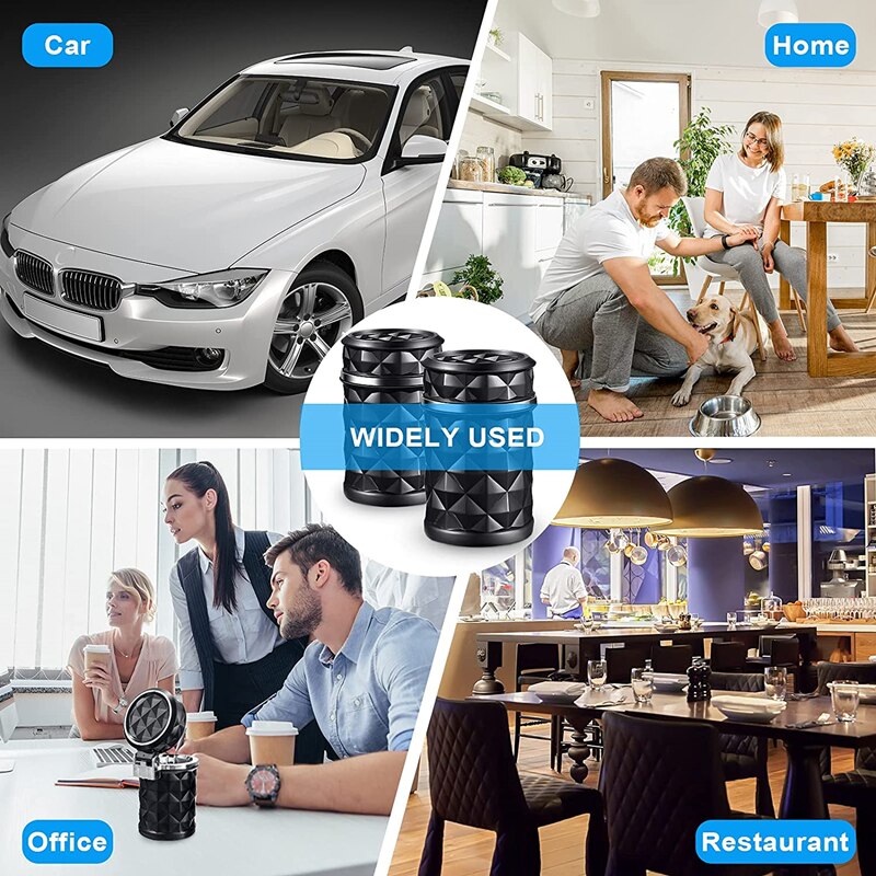 Auto asbak met led licht universele draagbare legering asbak aluminium beker rookloze auto asbak vlamvertragende auto bekerhouder Auto asbak met led licht universele draagbare legering asbak aluminium beker rookloze auto asbak vlamvertragende auto bekerhouder