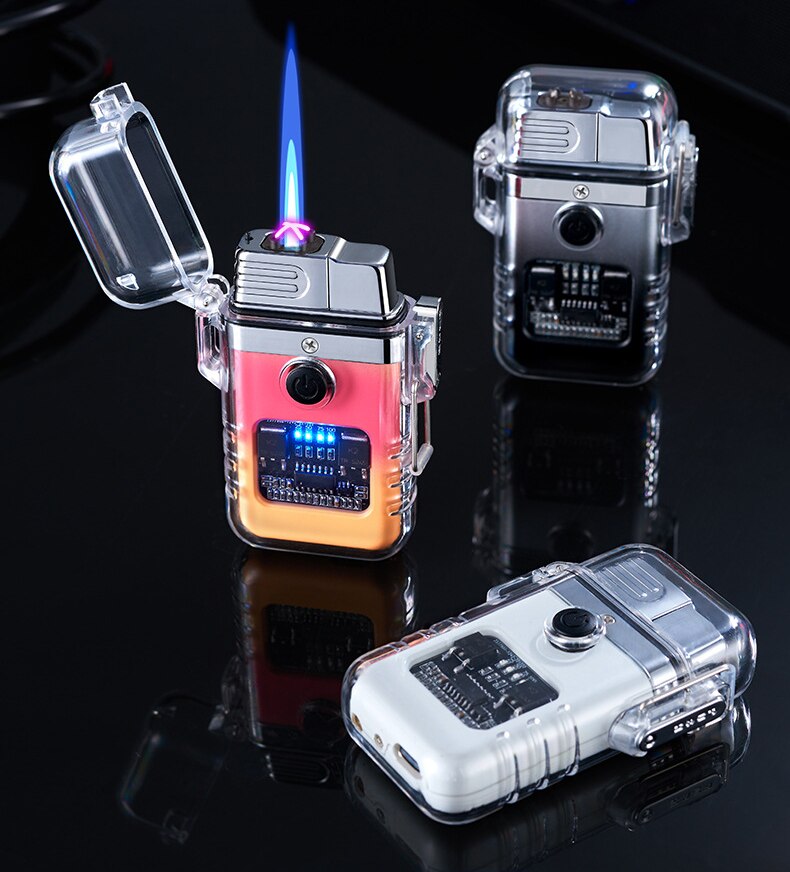 Waterdichte Aansteker Winddicht Aansteker Butaan Gas Turbo Elektrische Transparante Plasma Arc Usb Oplaadbare Aanstekers Outdoor Camping Waterdichte Aansteker Winddicht Aansteker Butaan Gas Turbo Elektrische Transparante Plasma Arc Usb Oplaadbare Aanstekers Outdoor Camping
