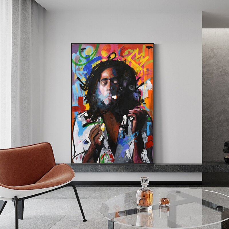 Bob Marley Abstract Portret Art Canvas Schilderij Cuadros Posters Print Wall Art Voor Woonkamer Home Decor Bob Marley Abstract Portret Art Canvas Schilderij Cuadros Posters Print Wall Art Voor Woonkamer Home Decor
