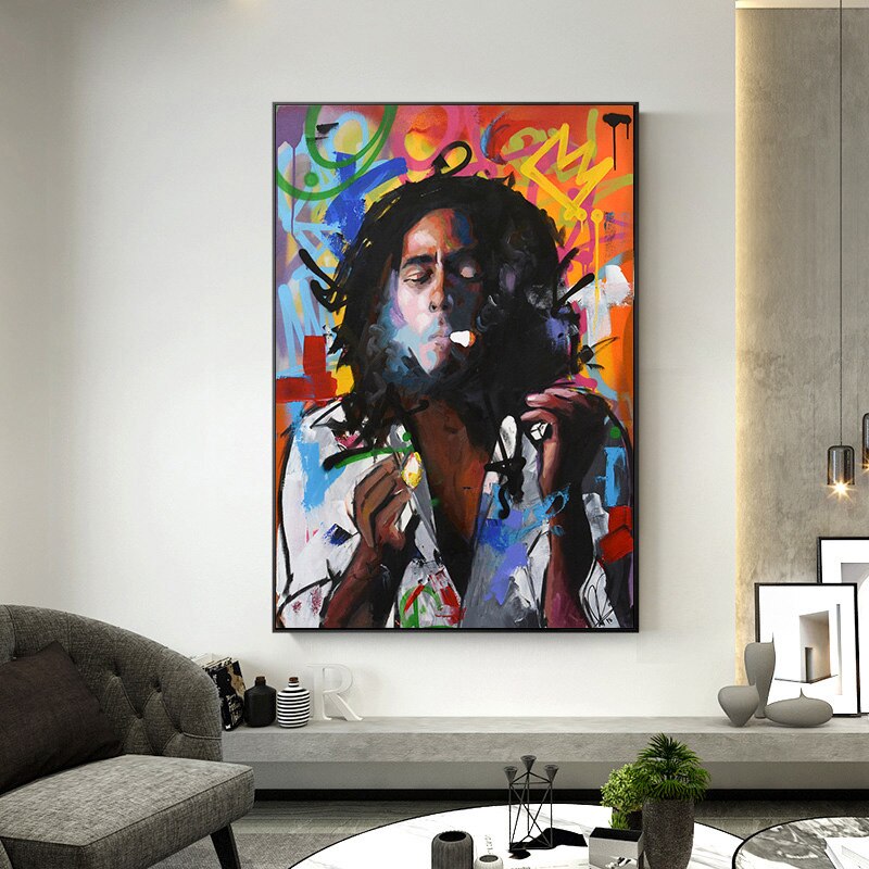 Bob Marley Abstract Portret Art Canvas Schilderij Cuadros Posters Print Wall Art Voor Woonkamer Home Decor Bob Marley Abstract Portret Art Canvas Schilderij Cuadros Posters Print Wall Art Voor Woonkamer Home Decor