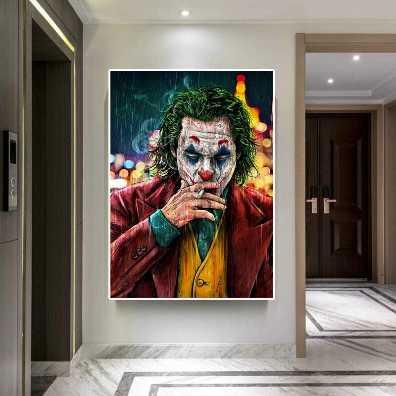Graffiti Art Film Joker Roken Canvas Schilderij Wall Art Posters En Prints Voor Woonkamer Muur Pictures Home Wanddecoratie Graffiti Art Film Joker Roken Canvas Schilderij Wall Art Posters En Prints Voor Woonkamer Muur Pictures Home Wanddecoratie