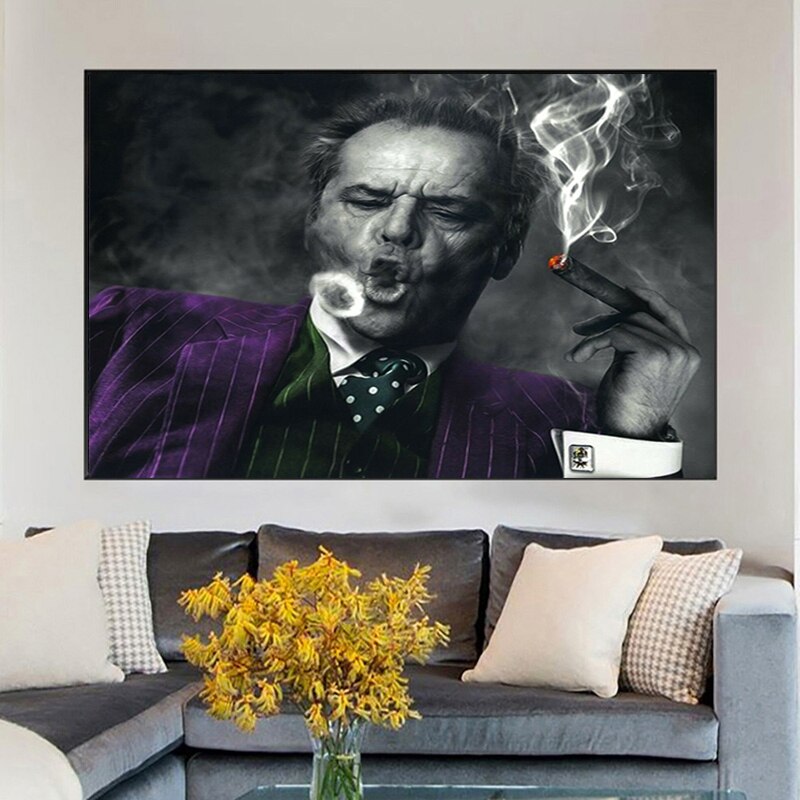 De Jack Nicholson Joker Schurk Rokende Sigaar Canvas Schilderen Movie Poster En Print Wall Art Pictures Cuadros Voor Woonkamer De Jack Nicholson Joker Schurk Rokende Sigaar Canvas Schilderen Movie Poster En Print Wall Art Pictures Cuadros Voor Woonkamer