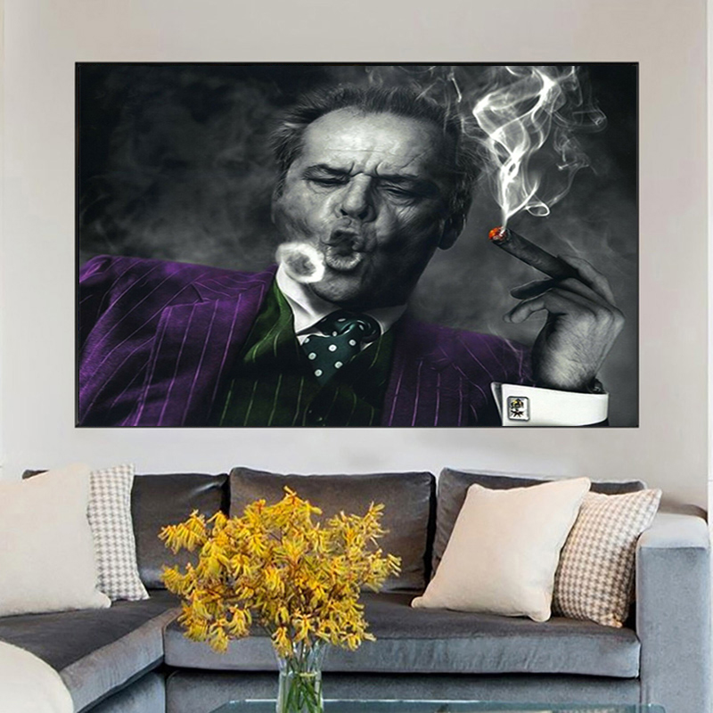 De Jack Nicholson Joker Schurk Rokende Sigaar Canvas Schilderen Movie Poster En Print Wall Art Pictures Cuadros Voor Woonkamer De Jack Nicholson Joker Schurk Rokende Sigaar Canvas Schilderen Movie Poster En Print Wall Art Pictures Cuadros Voor Woonkamer