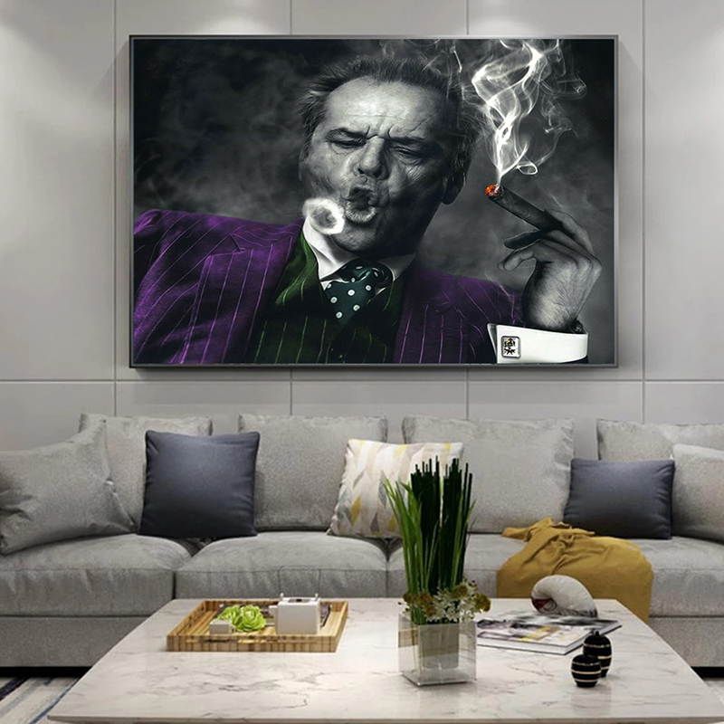 De Jack Nicholson Joker Schurk Rokende Sigaar Canvas Schilderen Movie Poster En Print Wall Art Pictures Cuadros Voor Woonkamer De Jack Nicholson Joker Schurk Rokende Sigaar Canvas Schilderen Movie Poster En Print Wall Art Pictures Cuadros Voor Woonkamer