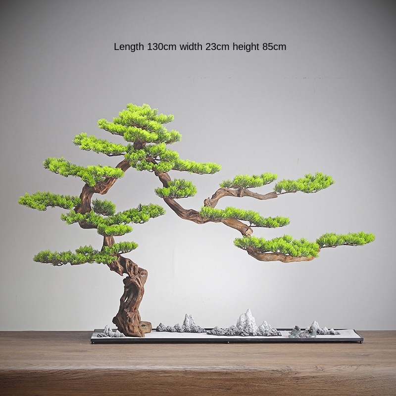Carving Crafts Artificial Greeting Pine New Chinese Style Hotel Living Room Villa Courtyard Modeling Bonsai Carving Crafts Artificial Greeting Pine New Chinese Style Hotel Living Room Villa Courtyard Modeling Bonsai