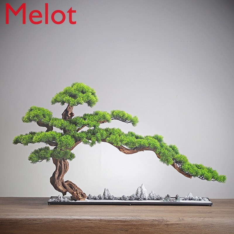 Carving Crafts Artificial Greeting Pine New Chinese Style Hotel Living Room Villa Courtyard Modeling Bonsai Carving Crafts Artificial Greeting Pine New Chinese Style Hotel Living Room Villa Courtyard Modeling Bonsai