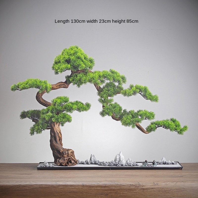 Carving Crafts Artificial Greeting Pine New Chinese Style Hotel Living Room Villa Courtyard Modeling Bonsai Carving Crafts Artificial Greeting Pine New Chinese Style Hotel Living Room Villa Courtyard Modeling Bonsai