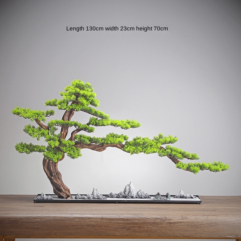 Carving Crafts Artificial Greeting Pine New Chinese Style Hotel Living Room Villa Courtyard Modeling Bonsai Carving Crafts Artificial Greeting Pine New Chinese Style Hotel Living Room Villa Courtyard Modeling Bonsai