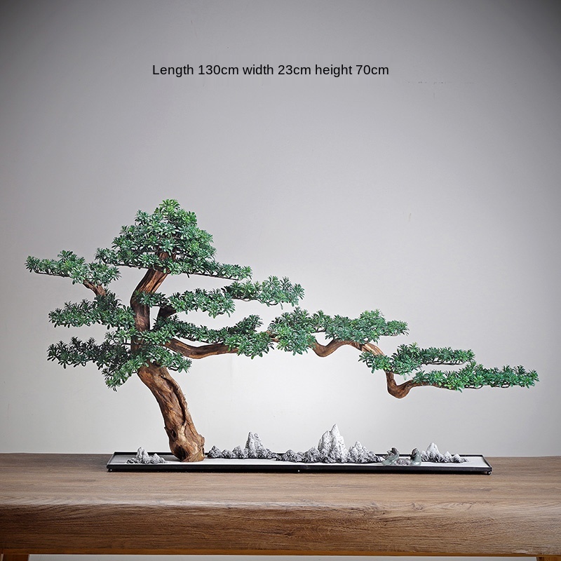 Carving Crafts Artificial Greeting Pine New Chinese Style Hotel Living Room Villa Courtyard Modeling Bonsai Carving Crafts Artificial Greeting Pine New Chinese Style Hotel Living Room Villa Courtyard Modeling Bonsai