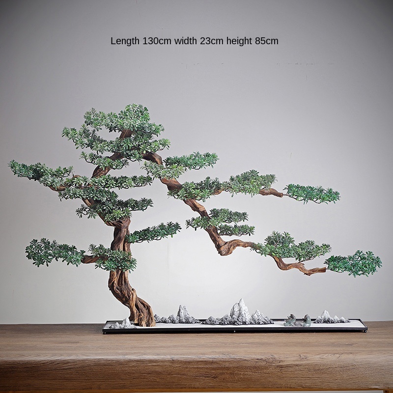 Carving Crafts Artificial Greeting Pine New Chinese Style Hotel Living Room Villa Courtyard Modeling Bonsai Carving Crafts Artificial Greeting Pine New Chinese Style Hotel Living Room Villa Courtyard Modeling Bonsai