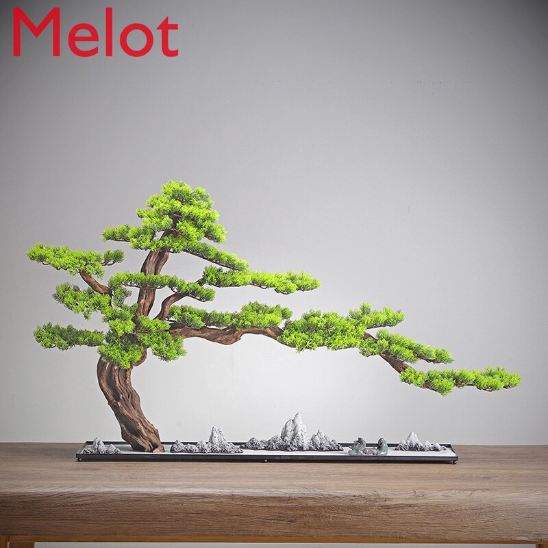Carving Crafts Artificial Greeting Pine New Chinese Style Hotel Living Room Villa Courtyard Modeling Bonsai Carving Crafts Artificial Greeting Pine New Chinese Style Hotel Living Room Villa Courtyard Modeling Bonsai