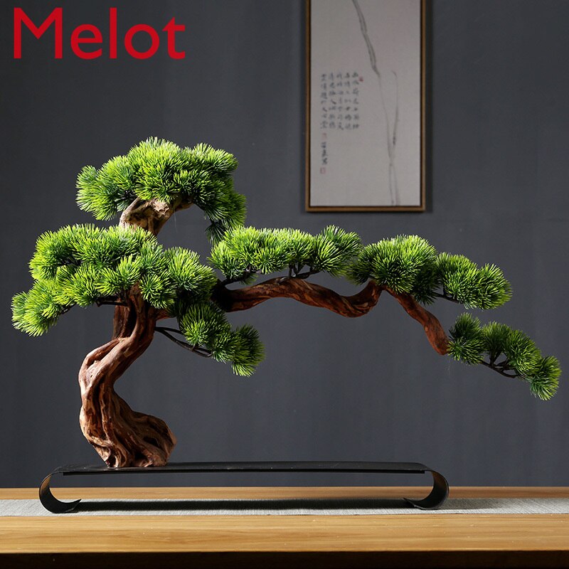 Artificial Greeting Pine Bonsai Decoration Living Room Office Desk Surface Panel Green Plant Solid Wood Root Decorations Artificial Greeting Pine Bonsai Decoration Living Room Office Desk Surface Panel Green Plant Solid Wood Root Decorations