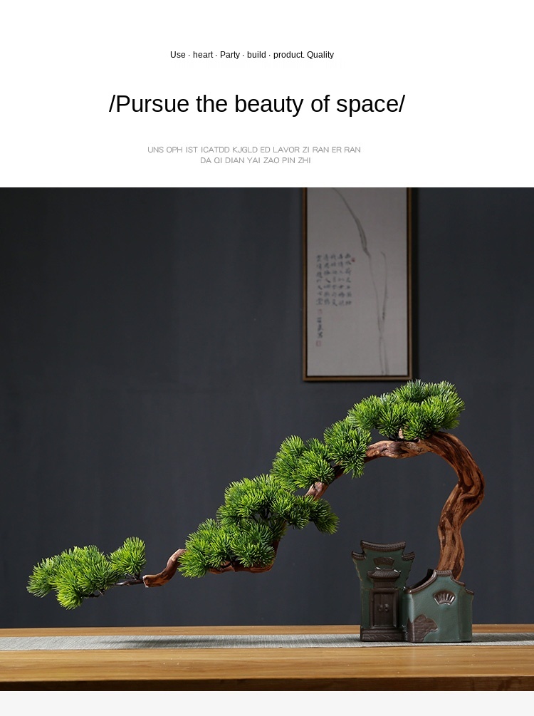 Artificial Greeting Pine Bonsai Decoration Living Room Office Desk Surface Panel Green Plant Solid Wood Root Decorations Artificial Greeting Pine Bonsai Decoration Living Room Office Desk Surface Panel Green Plant Solid Wood Root Decorations