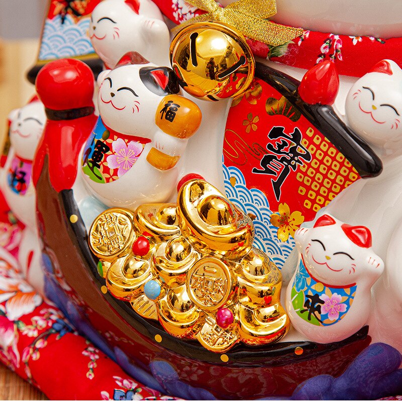 NEW 14 inch Lucky Cat Decoration Piggy Bank Lucky Cat Radio Wave Treasure Shop Gift China Good Luck Home Decoration Craft Gift NEW 14 inch Lucky Cat Decoration Piggy Bank Lucky Cat Radio Wave Treasure Shop Gift China Good Luck Home Decoration Craft Gift