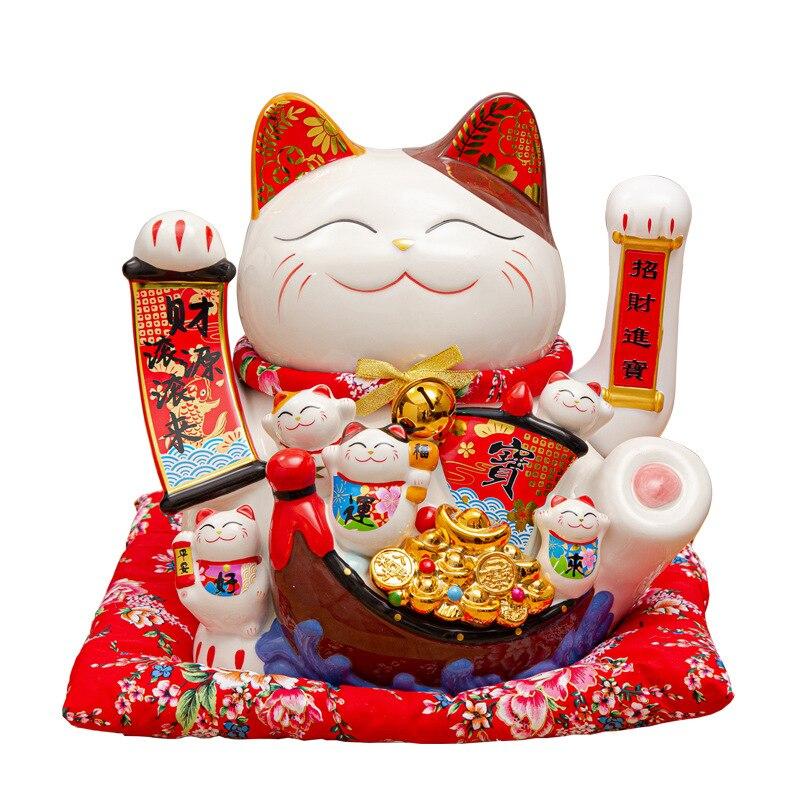14″ Lucky Cat Treasure: New China Home Decor 14