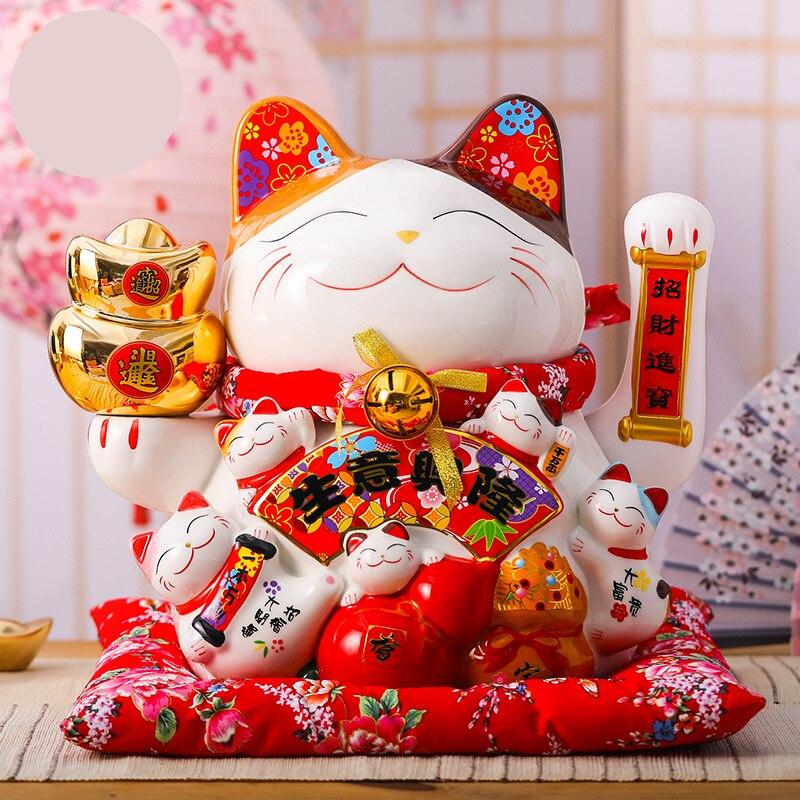 14″ Lucky Cat Treasure: New China Home Decor 14