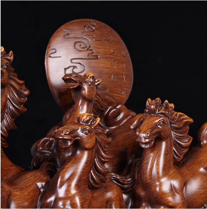 Chinese Style Lucky Eight Horses Resin Auspicious Gifts Home Crafts Living Room Study Desk Ornaments Statue Housewarming Gifts