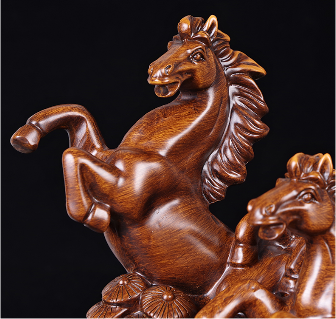 Chinese Style Lucky Eight Horses Resin Auspicious Gifts Home Crafts Living Room Study Desk Ornaments Statue Housewarming Gifts