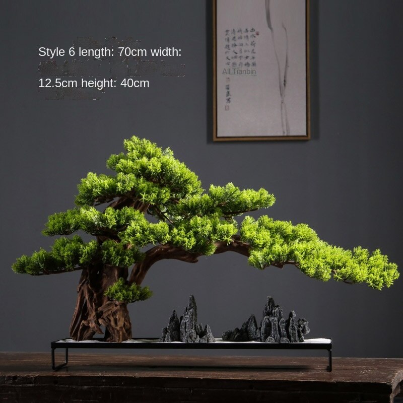 Artificial Green Plant Welcoming Pine Bonsai Office Decoration New Chinese Style Hall Hallway Decorations Hotel Opening Gift Artificial Green Plant Welcoming Pine Bonsai Office Decoration New Chinese Style Hall Hallway Decorations Hotel Opening Gift
