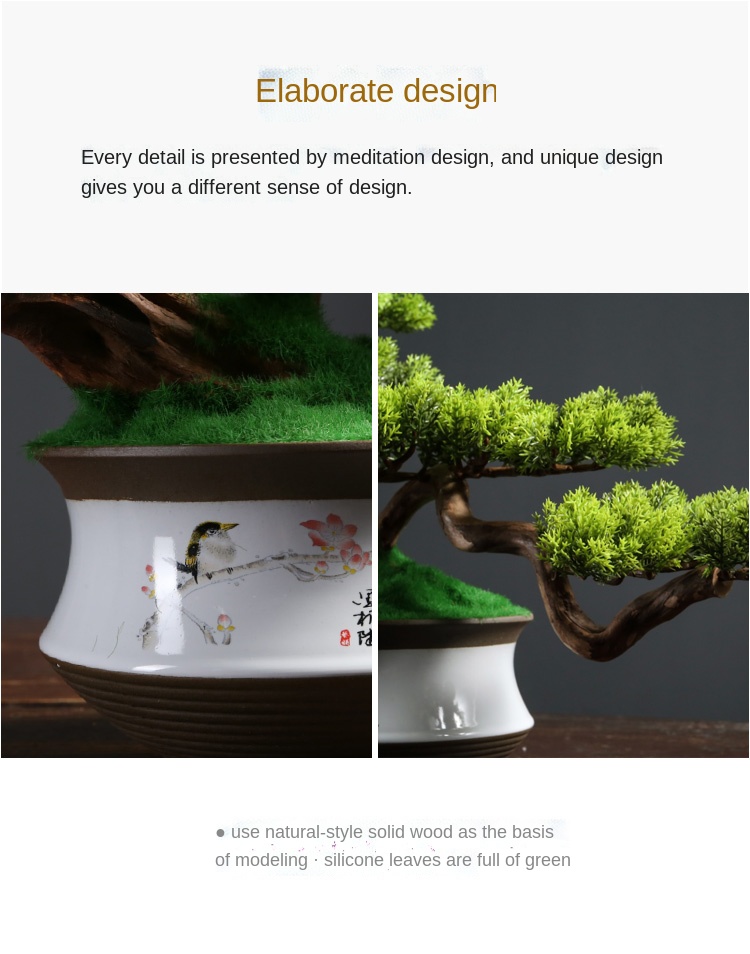 Artificial Green Plant Welcoming Pine Bonsai Office Decoration New Chinese Style Hall Hallway Decorations Hotel Opening Gift