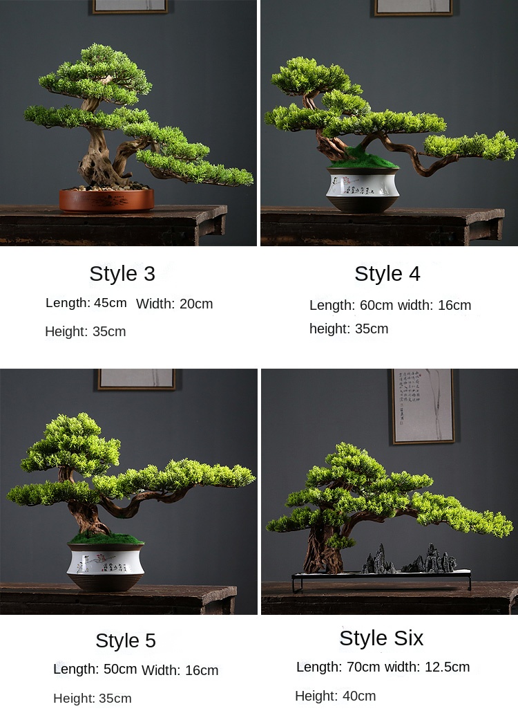 Artificial Green Plant Welcoming Pine Bonsai Office Decoration New Chinese Style Hall Hallway Decorations Hotel Opening Gift