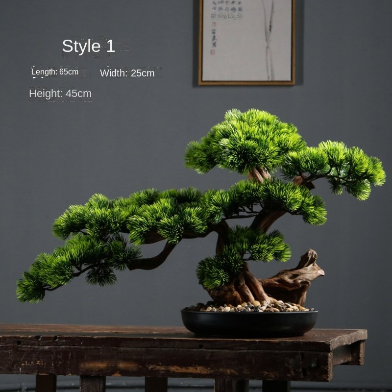 Artificial Green Plant Welcoming Pine Bonsai Office Decoration New Chinese Style Hall Hallway Decorations Hotel Opening Gift Artificial Green Plant Welcoming Pine Bonsai Office Decoration New Chinese Style Hall Hallway Decorations Hotel Opening Gift