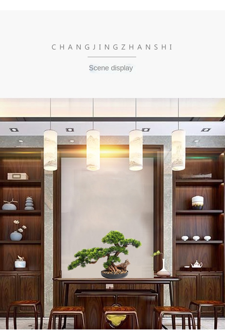 Artificial Green Plant Welcoming Pine Bonsai Office Decoration New Chinese Style Hall Hallway Decorations Hotel Opening Gift
