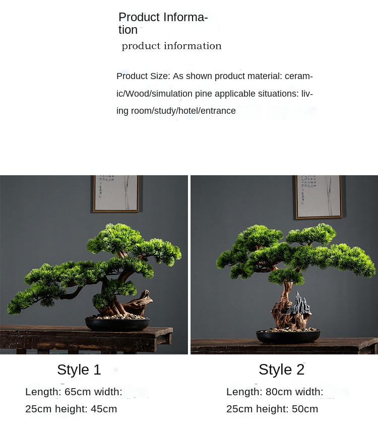 Artificial Green Plant Welcoming Pine Bonsai Office Decoration New Chinese Style Hall Hallway Decorations Hotel Opening Gift
