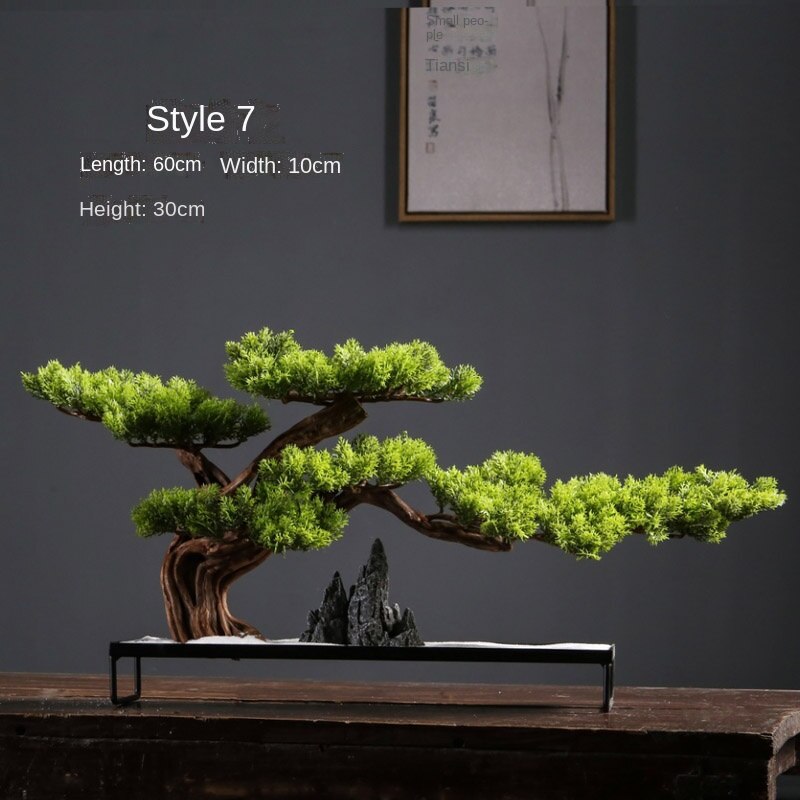 Artificial Green Plant Welcoming Pine Bonsai Office Decoration New Chinese Style Hall Hallway Decorations Hotel Opening Gift Artificial Green Plant Welcoming Pine Bonsai Office Decoration New Chinese Style Hall Hallway Decorations Hotel Opening Gift