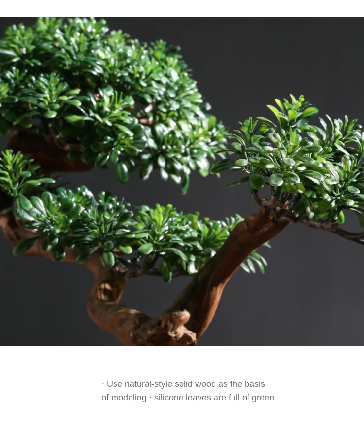 Solid Wood Root Decorations Artificial Greeting Pine New Chinese Style Bonsai Decoration Living Room Entrance Home Greenery
