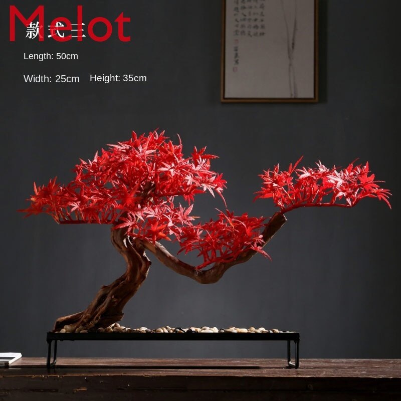 Solid Wood Root Decorations Artificial Greeting Pine New Chinese Style Bonsai Decoration Living Room Entrance Home Greenery