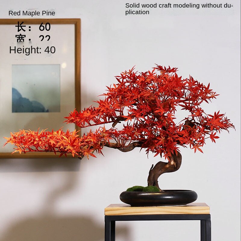 Chinese Welcome Pine Bonsai Decoration Home Living Room Curio Shelves Model Room Creative Green Plants Soft Decoration