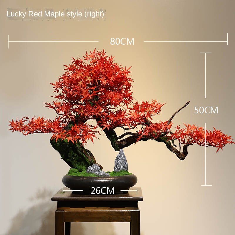 Chinese Welcome Pine Bonsai Decoration Home Living Room Curio Shelves Model Room Creative Green Plants Soft Decoration