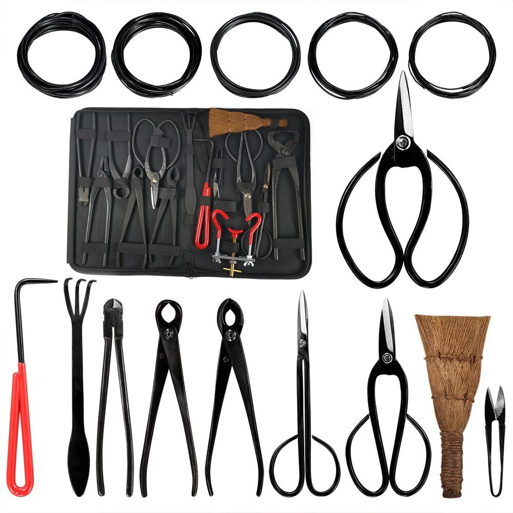 14Pcs Bonsai Tool Set Carbon Steel Extensive Cutter Scissors Kit With Nylon Case For Garden Pruning Tools 14Pcs Bonsai Tool Set Carbon Steel Extensive Cutter Scissors Kit With Nylon Case For Garden Pruning Tools